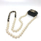 CHANEL AB6425 CC Coco Mark AirPods Pro Case, Apple Pearl Shoulder Bag, P21A Earphone Case, Plastic, Women's, Black