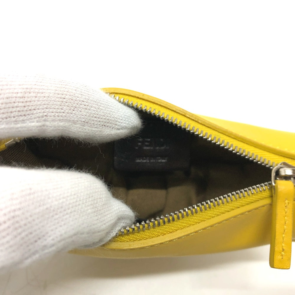 FENDI 7AR706 Taco Motif Coin Case, Wallet, Purse, Pouch, Keychain, Bag Charm, Leather, Women's, Yellow
