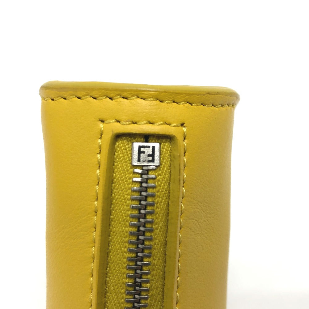 FENDI 7AR706 Taco Motif Coin Case, Wallet, Purse, Pouch, Keychain, Bag Charm, Leather, Women's, Yellow