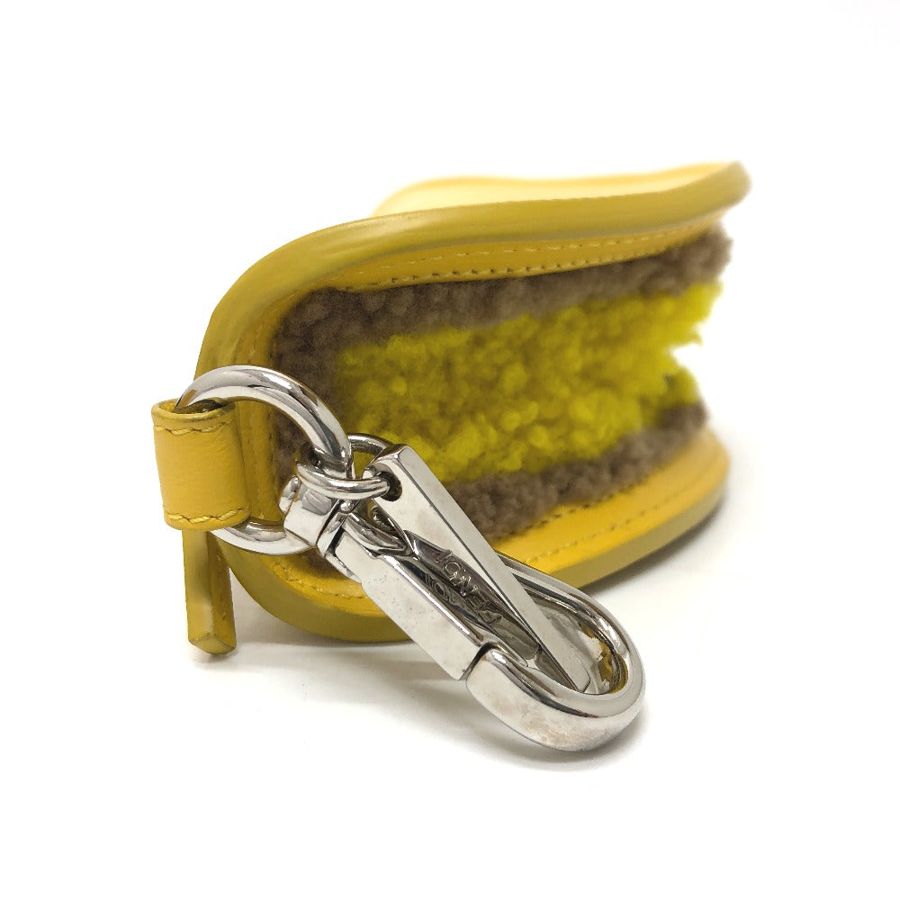 FENDI 7AR706 Taco Motif Coin Case, Wallet, Purse, Pouch, Keychain, Bag Charm, Leather, Women's, Yellow
