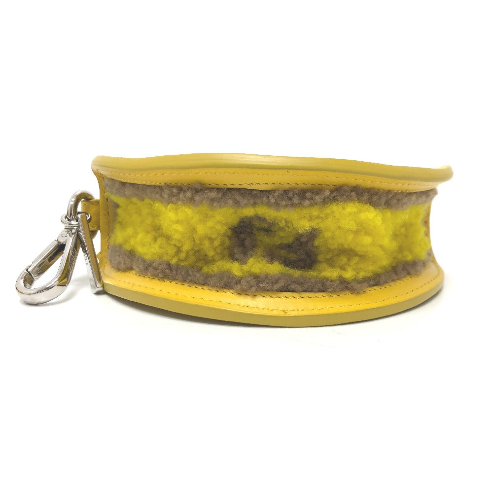 FENDI 7AR706 Taco Motif Coin Case, Wallet, Purse, Pouch, Keychain, Bag Charm, Leather, Women's, Yellow