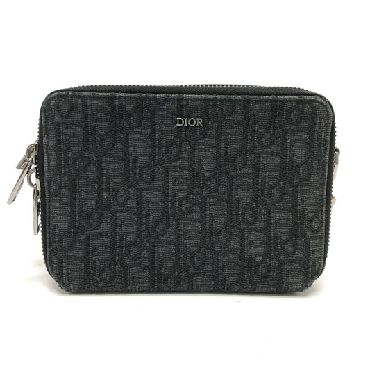 Dior 2ESBC119VPD オブリーク ロゴ メッセンジャー ポーチ カバン 斜め掛け ポシェット ショルダーバッグ キャンバス メンズ ネイビー