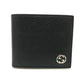 GUCCI 610466 GG Logo Interlocking G Compact Wallet Bifold Leather Men's Black