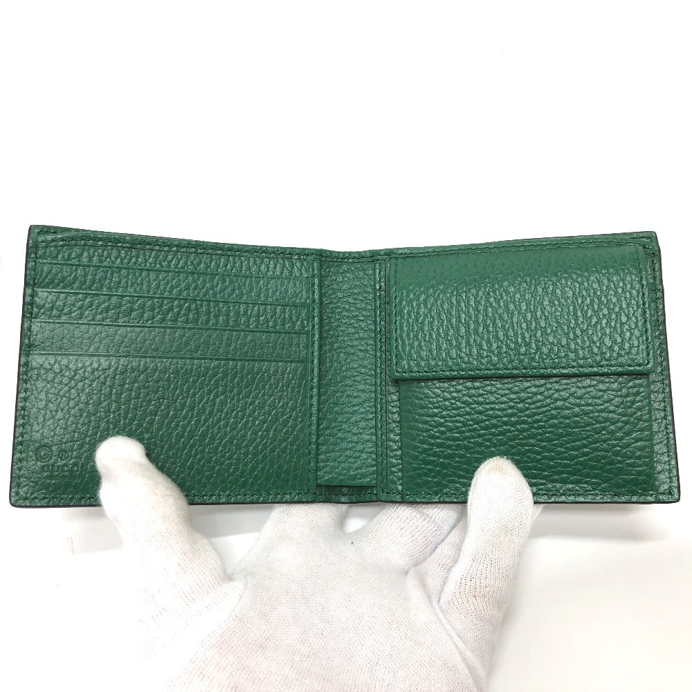 GUCCI 610466 GG Logo Interlocking G Compact Wallet Bifold Leather Men's Black