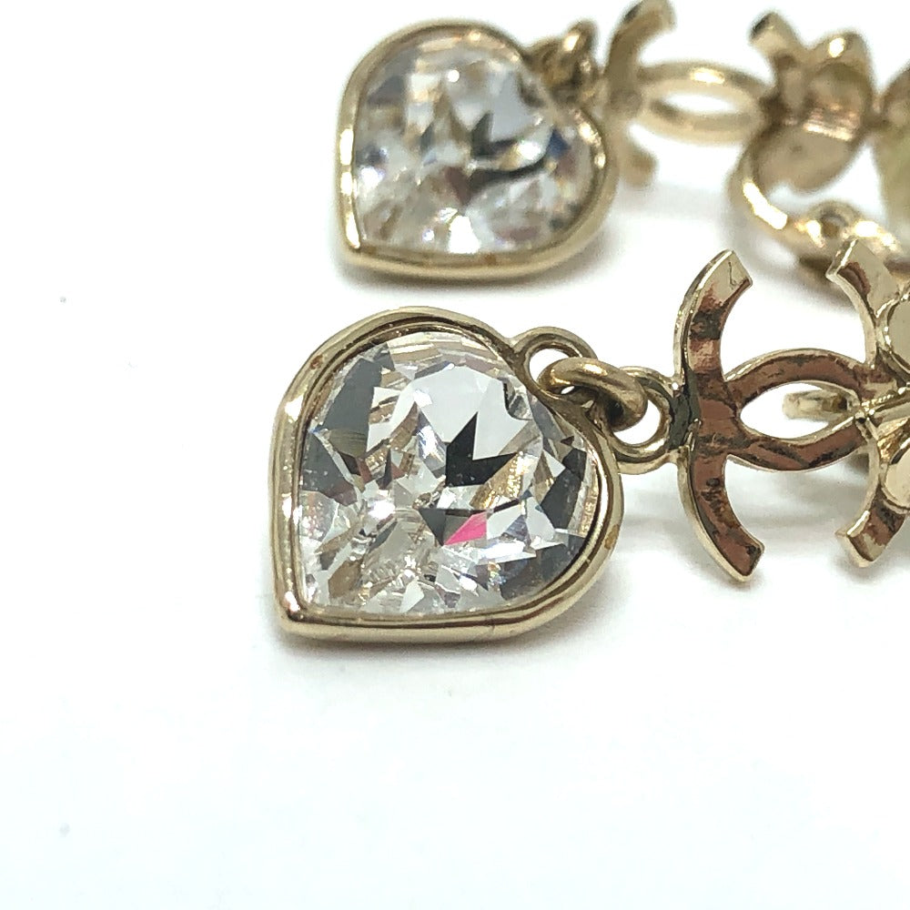 CHANEL CC Coco Mark Clover Heart B22S Accessories Jewelry Earrings GP Women's Gold