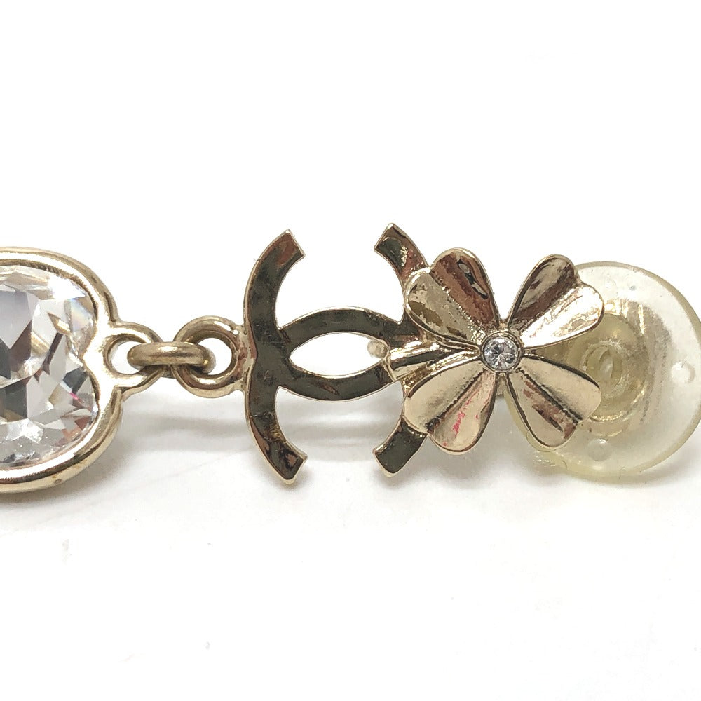 CHANEL CC Coco Mark Clover Heart B22S Accessories Jewelry Earrings GP Women's Gold