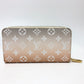 LOUIS VUITTON M80359 Monogram Giant Gradient Zippy Wallet, Long Wallet with Round Zipper, Monogram Giant Canvas, Women's, Blue Orange
