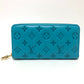LOUIS VUITTON M81512 Monogram Embossed Zippy Wallet, Long Wallet with Round Zipper, Leather, Unisex, Blue