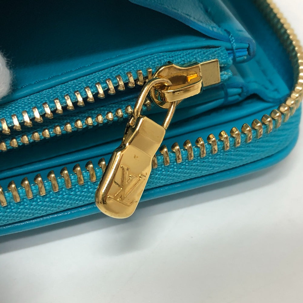 LOUIS VUITTON M81512 Monogram Embossed Zippy Wallet, Long Wallet with Round Zipper, Leather, Unisex, Blue