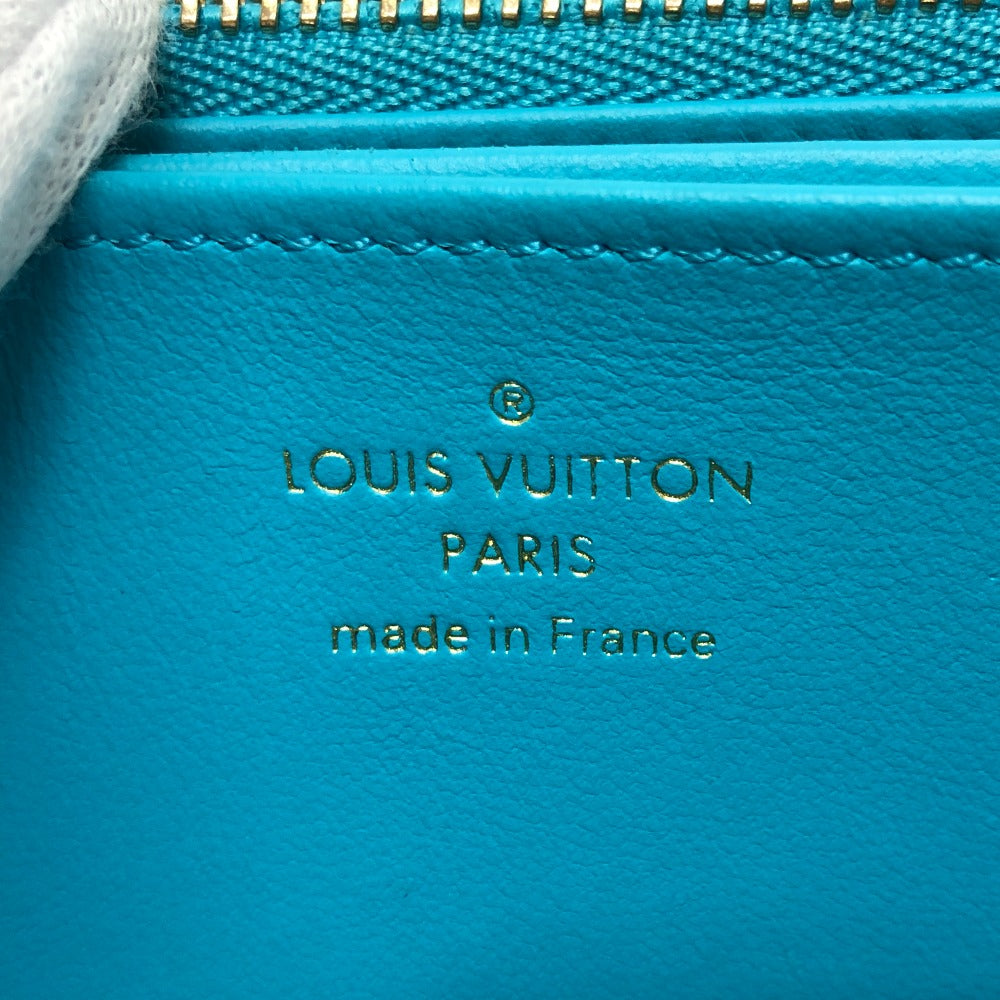 LOUIS VUITTON M81512 Monogram Embossed Zippy Wallet, Long Wallet with Round Zipper, Leather, Unisex, Blue