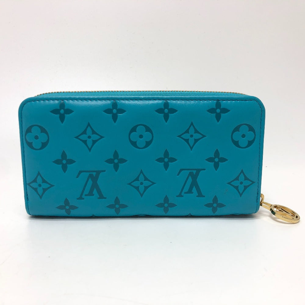 LOUIS VUITTON M81512 Monogram Embossed Zippy Wallet, Long Wallet with Round Zipper, Leather, Unisex, Blue