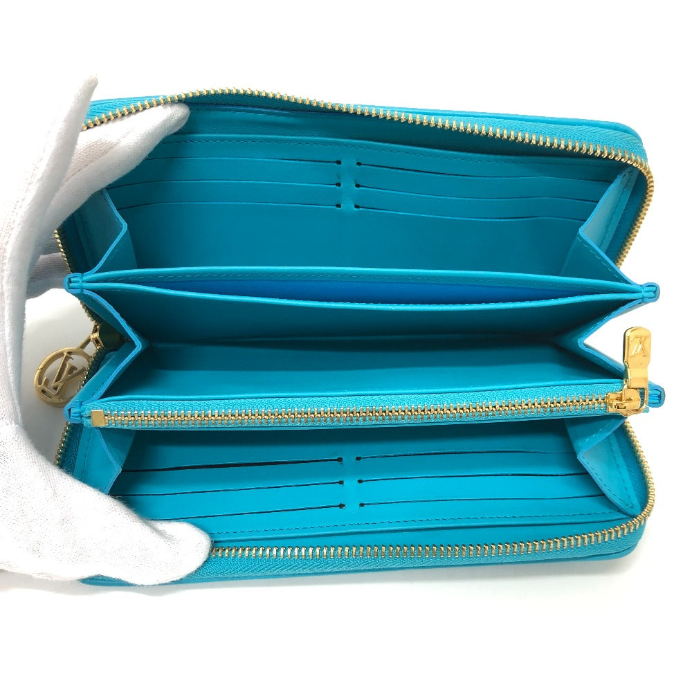 LOUIS VUITTON M81512 Monogram Embossed Zippy Wallet, Long Wallet with Round Zipper, Leather, Unisex, Blue