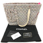 CHANEL CC ココマーク カンボンライン ラージ ショルダーバッグ 肩掛け トートバッグ ツイード レディース パープル系