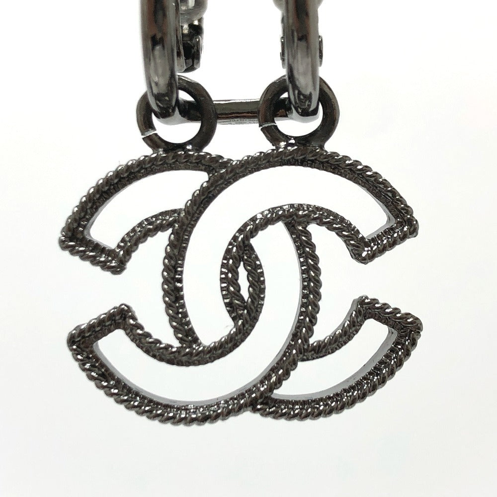 CHANEL CC Coco Mark A17S Metal Earrings, Women's, Black