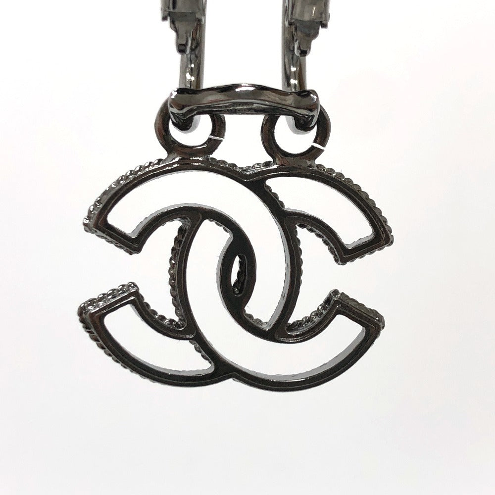 CHANEL CC Coco Mark A17S Metal Earrings, Women's, Black