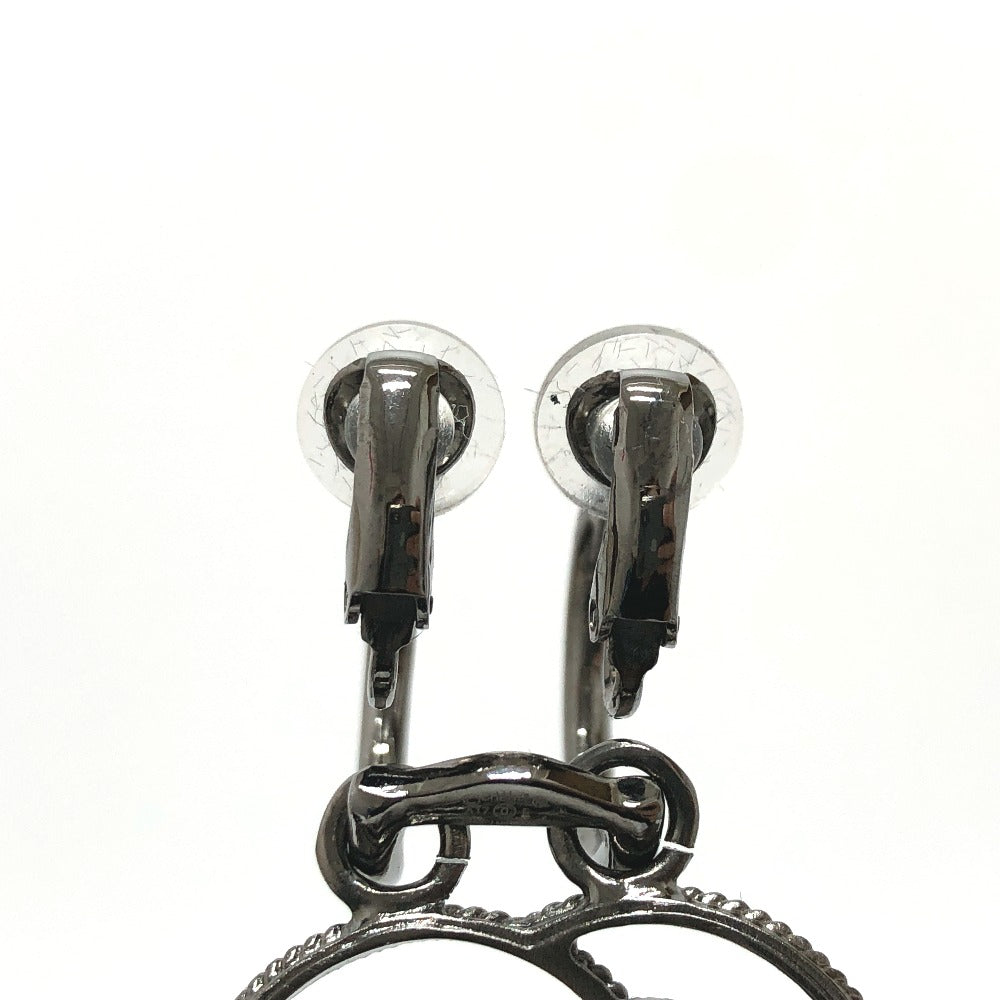 CHANEL CC Coco Mark A17S Metal Earrings, Women's, Black