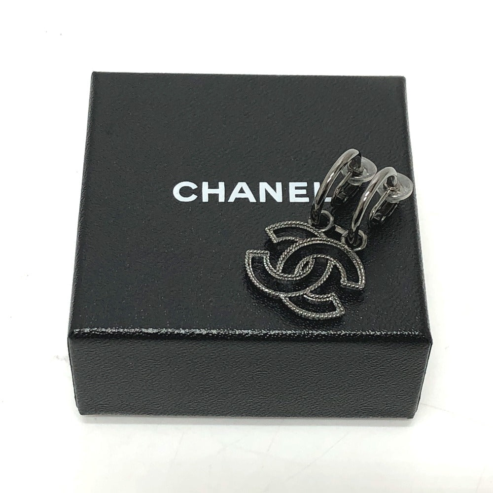 CHANEL CC Coco Mark A17S Metal Earrings, Women's, Black