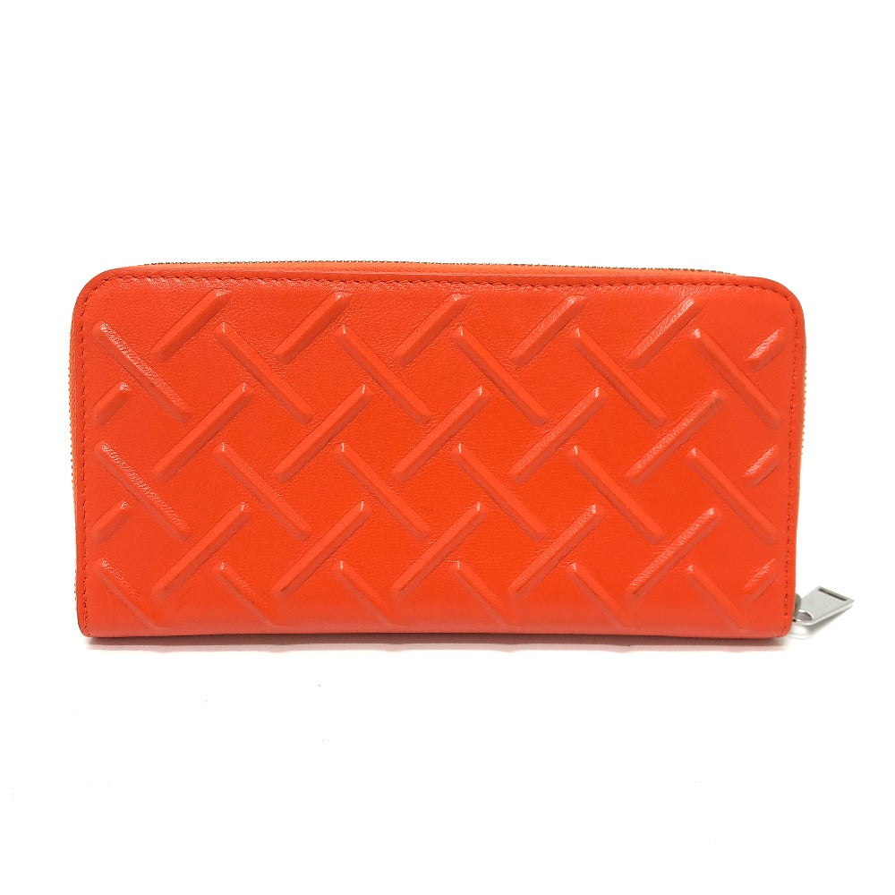 BOTTEGA VENETA 593217 Round Zip Long Wallet Leather Men's Orange