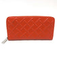 BOTTEGA VENETA 593217 Round Zip Long Wallet Leather Men's Orange