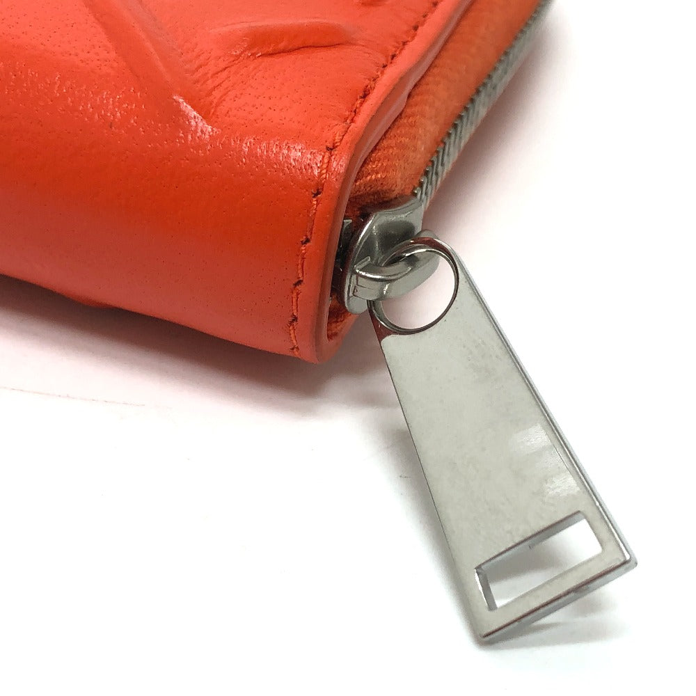 BOTTEGA VENETA 593217 Round Zip Long Wallet Leather Men's Orange