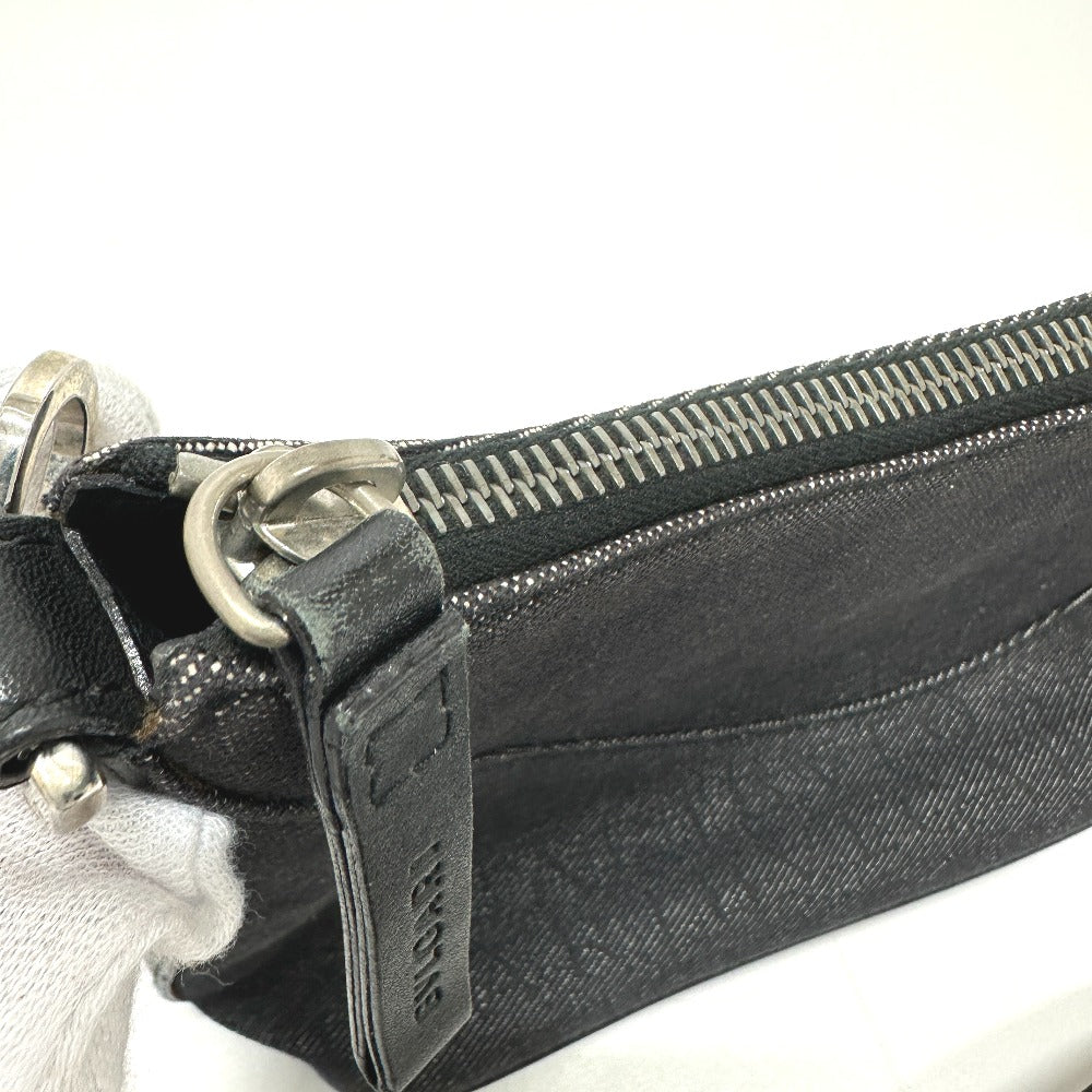 BVLGARI Logomania Handbag in Canvas/Leather, Navy Blue