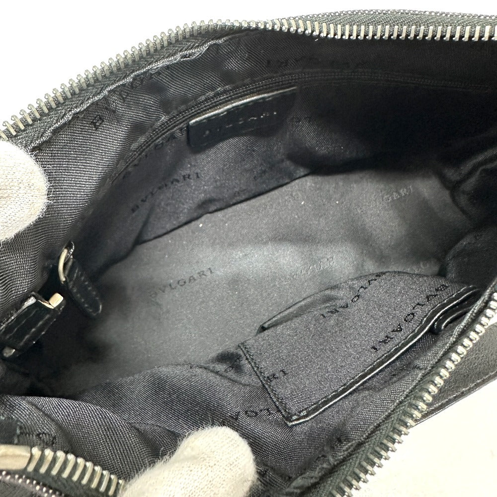 BVLGARI Logomania Handbag in Canvas/Leather, Navy Blue