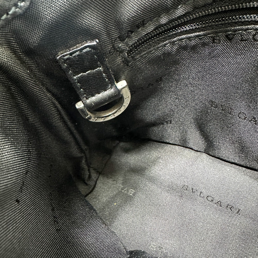 BVLGARI Logomania Handbag in Canvas/Leather, Navy Blue