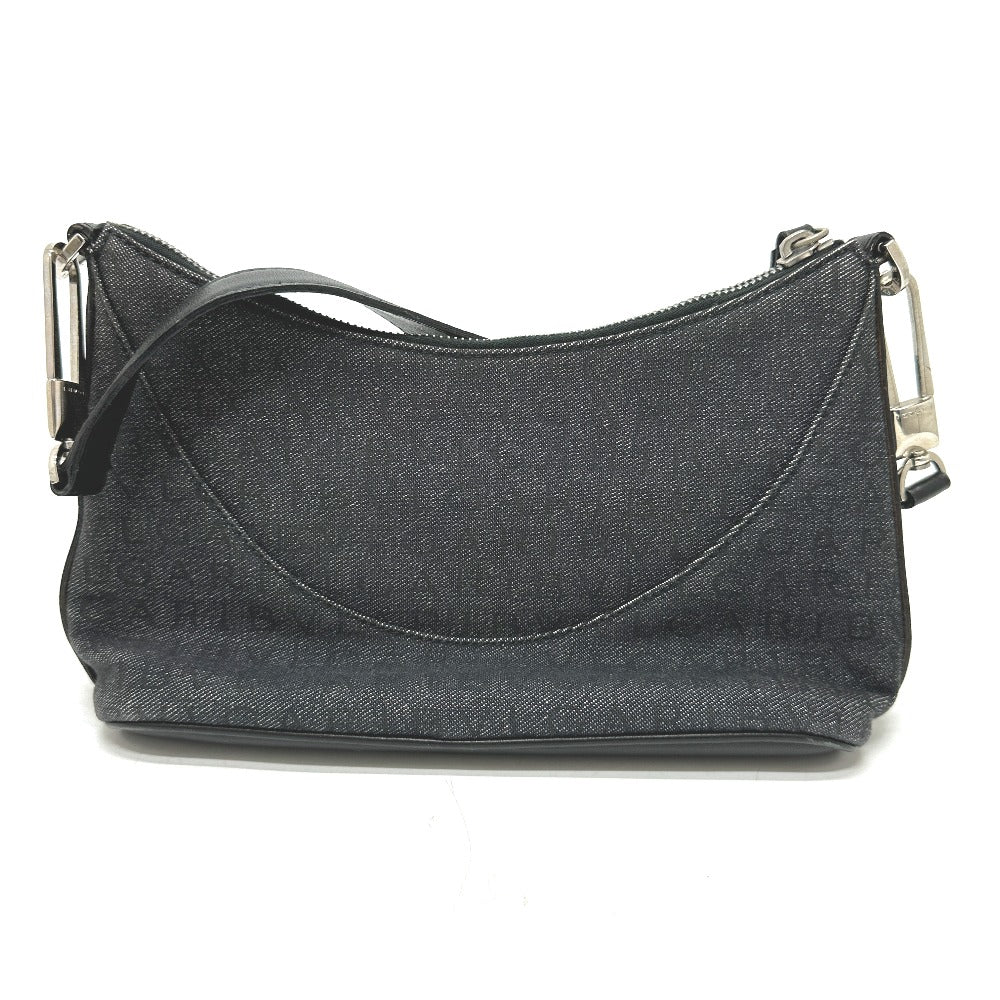 BVLGARI Logomania Handbag in Canvas/Leather, Navy Blue