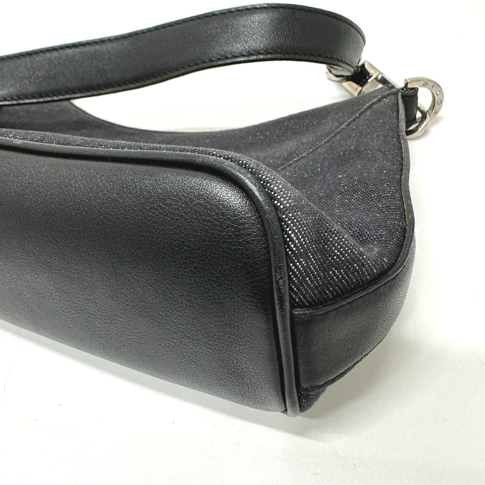 BVLGARI Logomania Handbag in Canvas/Leather, Navy Blue