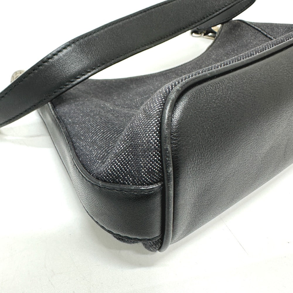 BVLGARI Logomania Handbag in Canvas/Leather, Navy Blue