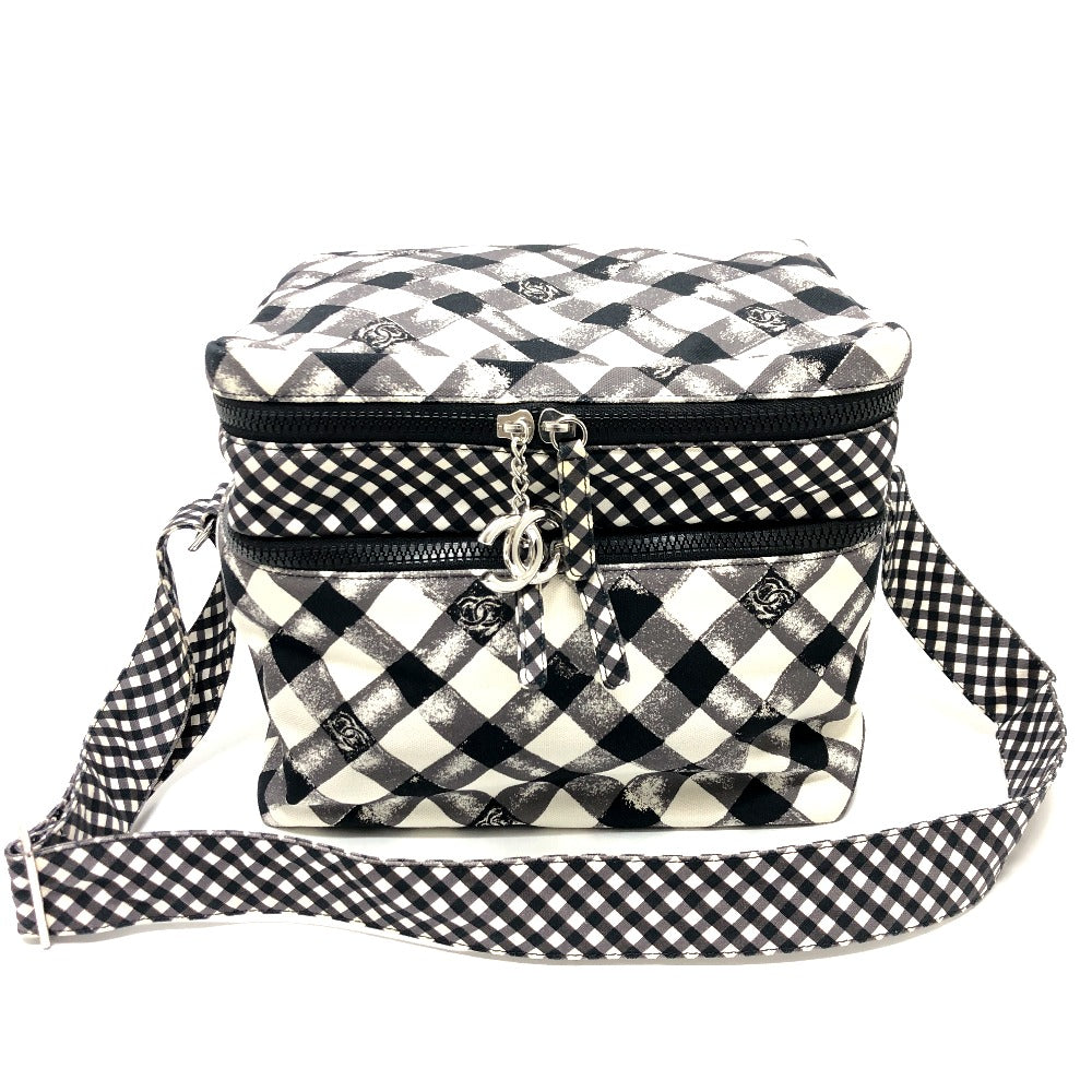 CHANEL Check Coco Mark Cooler Bag, Insulated Shoulder Bag, Canvas, Women's, White