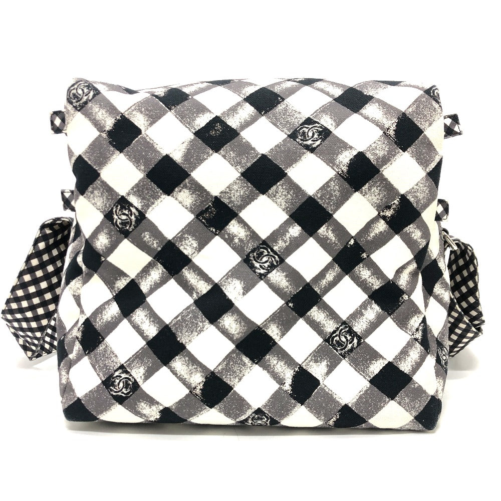 CHANEL Check Coco Mark Cooler Bag, Insulated Shoulder Bag, Canvas, Women's, White