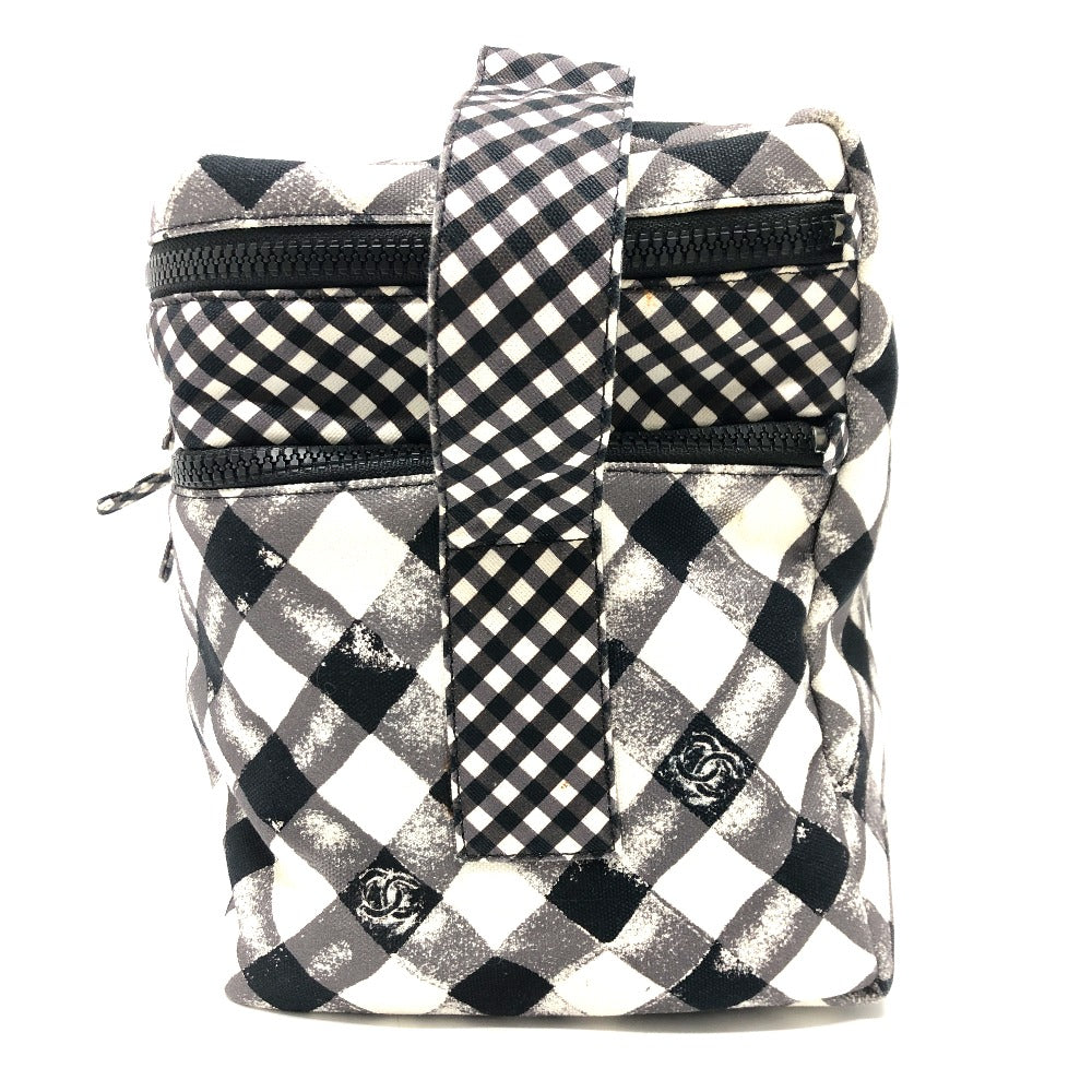 CHANEL Check Coco Mark Cooler Bag, Insulated Shoulder Bag, Canvas, Women's, White