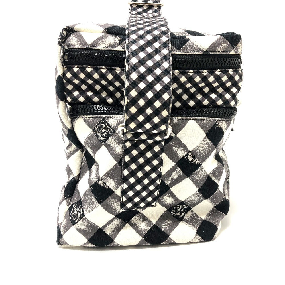 CHANEL Check Coco Mark Cooler Bag, Insulated Shoulder Bag, Canvas, Women's, White