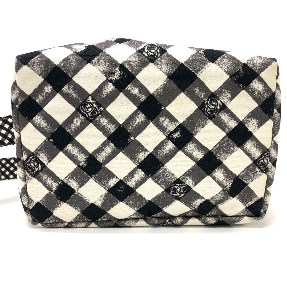 CHANEL Check Coco Mark Cooler Bag, Insulated Shoulder Bag, Canvas, Women's, White