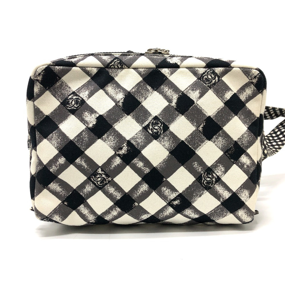 CHANEL Check Coco Mark Cooler Bag, Insulated Shoulder Bag, Canvas, Women's, White