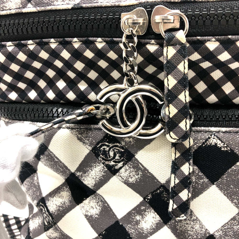 CHANEL Check Coco Mark Cooler Bag, Insulated Shoulder Bag, Canvas, Women's, White