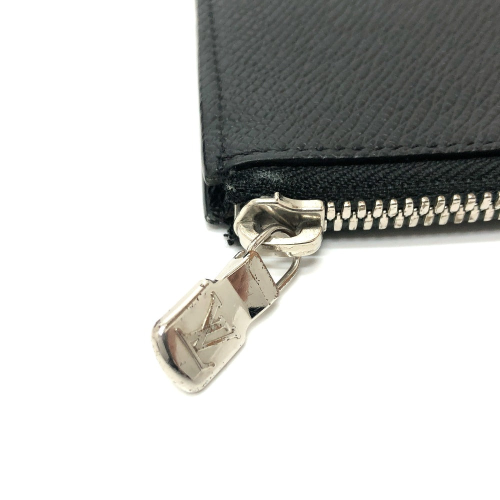 LOUIS VUITTON M63375 Taiga Porte Monnaie Jour Coin Purse in Taiga Leather, Men's, Black