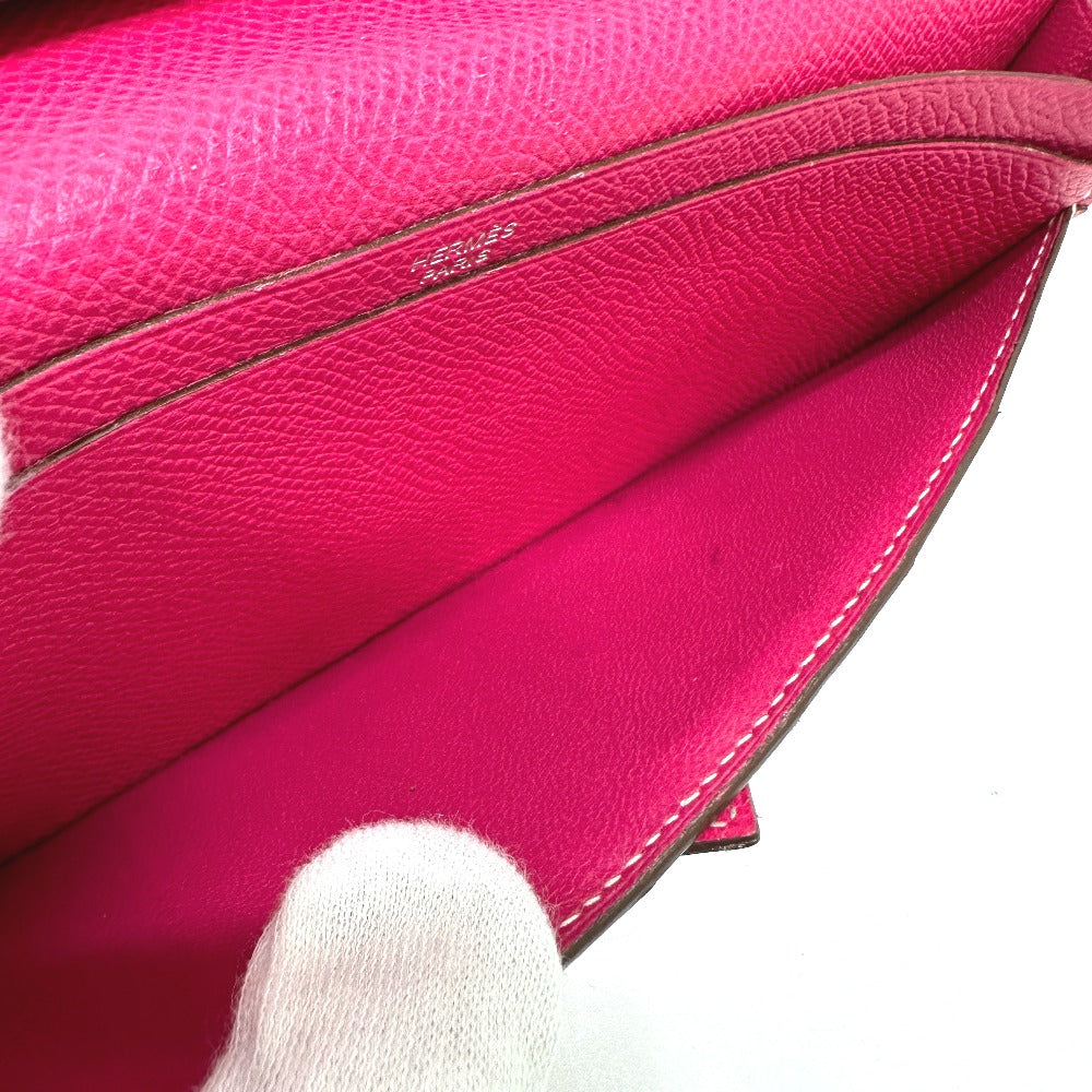 HERMES ベアンスフレ 長財布 ヴォーエプソン レディース ピンク