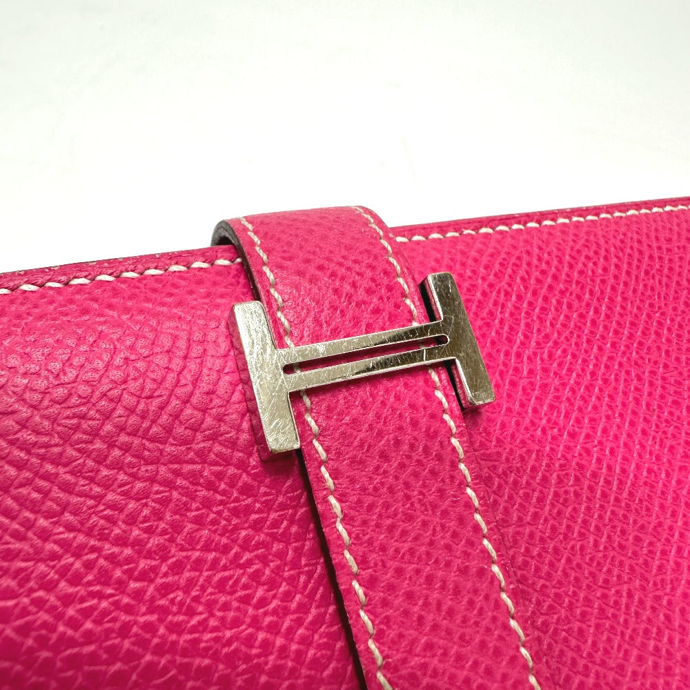 HERMES ベアンスフレ 長財布 ヴォーエプソン レディース ピンク
