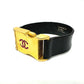 CHANEL Coco Mark 00A Bracelet GP/Leather Women's Black