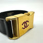 CHANEL Coco Mark 00A Bracelet GP/Leather Women's Black
