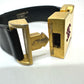 CHANEL Coco Mark 00A Bracelet GP/Leather Women's Black