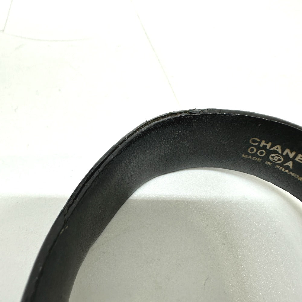 CHANEL Coco Mark 00A Bracelet GP/Leather Women's Black