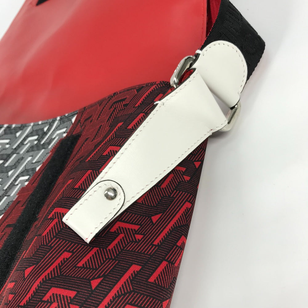 Christian Louboutin 1205006 総柄 斜め掛け ルビクリック 2WAY メッセンジャー ハンドバッグ ビジネスバッグ カバン ショルダーバッグ ナイロン メンズ ブラック/レッド