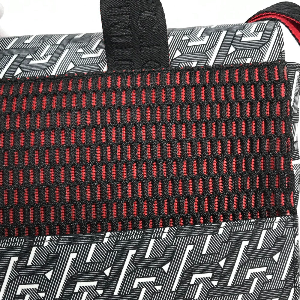 Christian Louboutin 1205006 総柄 斜め掛け ルビクリック 2WAY メッセンジャー ハンドバッグ ビジネスバッグ カバン ショルダーバッグ ナイロン メンズ ブラック/レッド