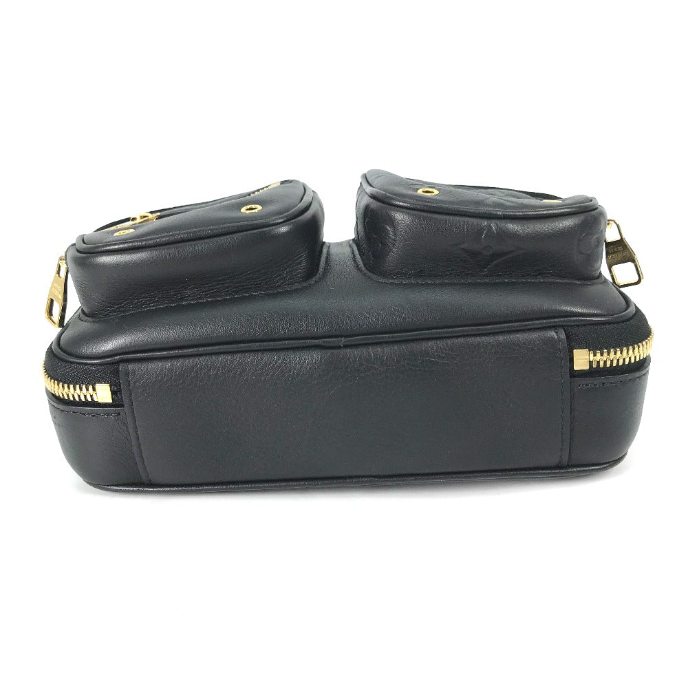 LOUIS VUITTON M80450 Monogram Utility Crossbody Bag, 2-Way Pochette/Shoulder Bag, Leather, Men's, Black