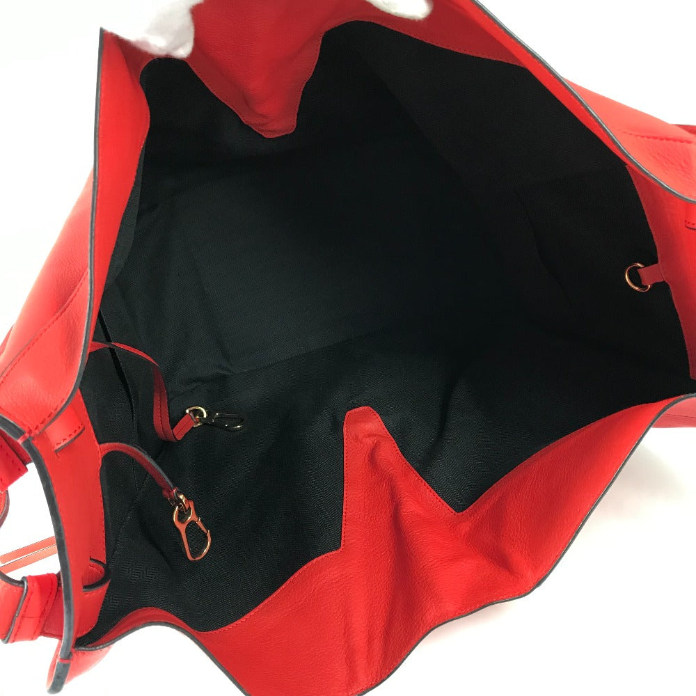 LOEWE 387.30.N60 Crossbody Hammock Bag, 2-Way Shoulder/Handbag, Leather, Women's, Red
