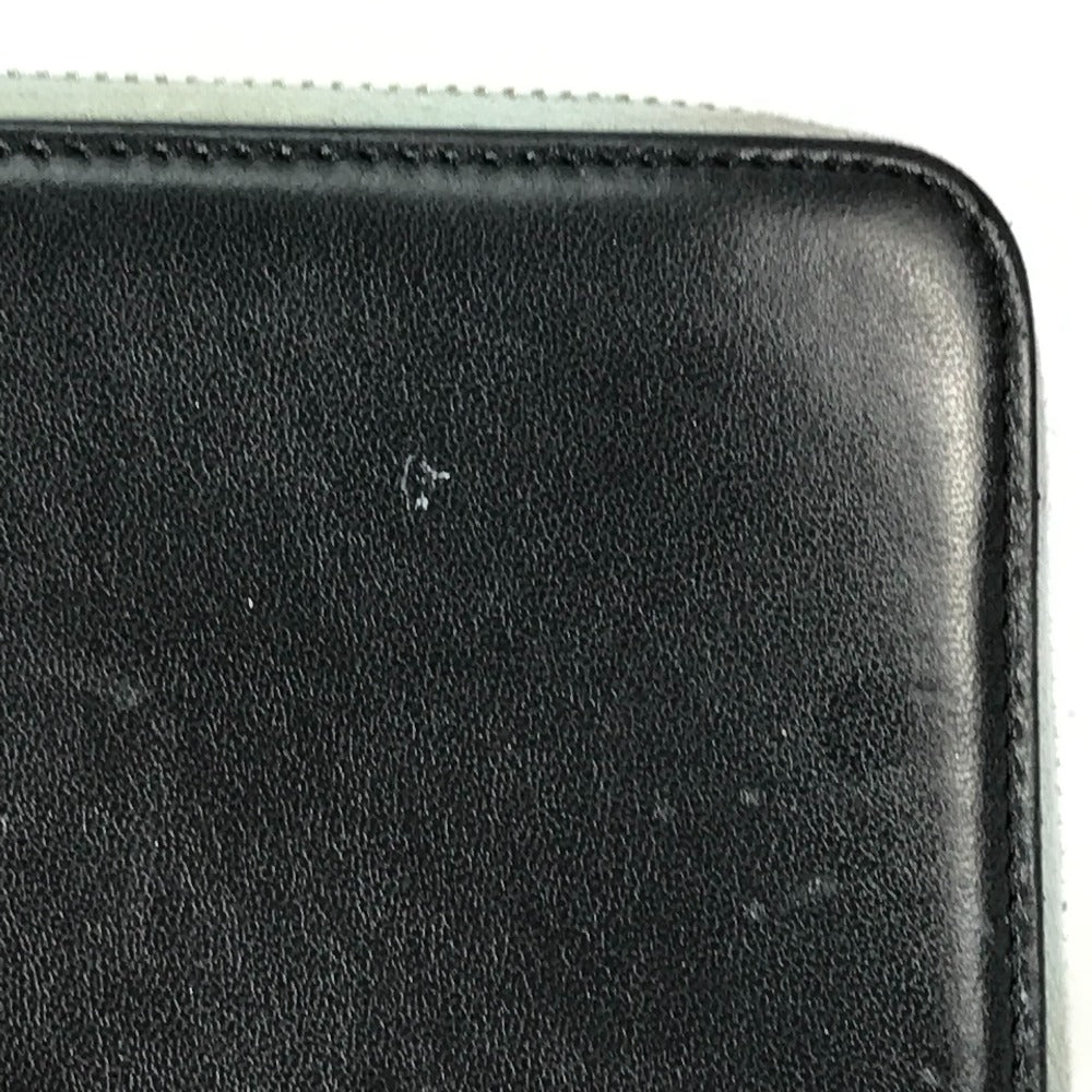 CHANEL Airline Triple Coco Long Wallet, Round Zipper, Leather, Women's, Black