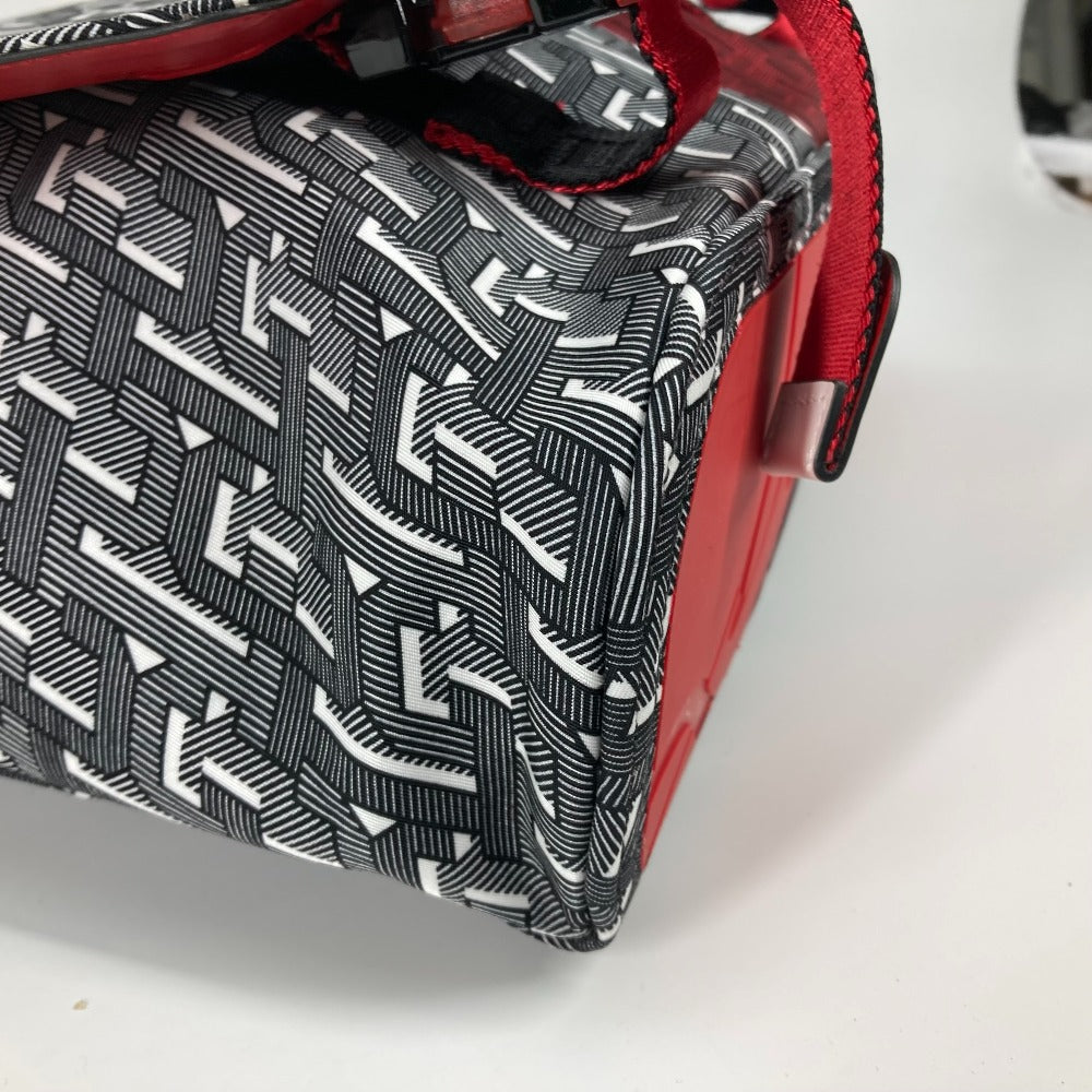 Christian Louboutin 1205006 All-Over Print Rubiclic Messenger Bag, Handbag, Crossbody Bag, 2-Way Shoulder Bag, Nylon/Leather, Men's, Red